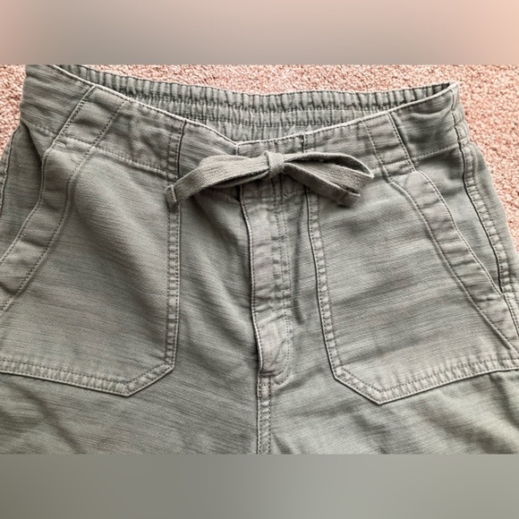 J. Crew XXS Green 100% Cotton Cotton Cropped Pants With Drawstring - Picture 3 of 10